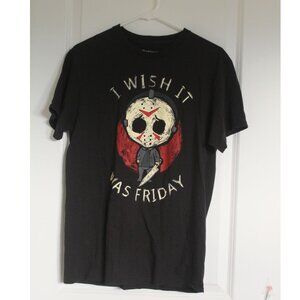 I Wish It Was Friday Funny Scary Halloween T-Shirt Sz M NWOT